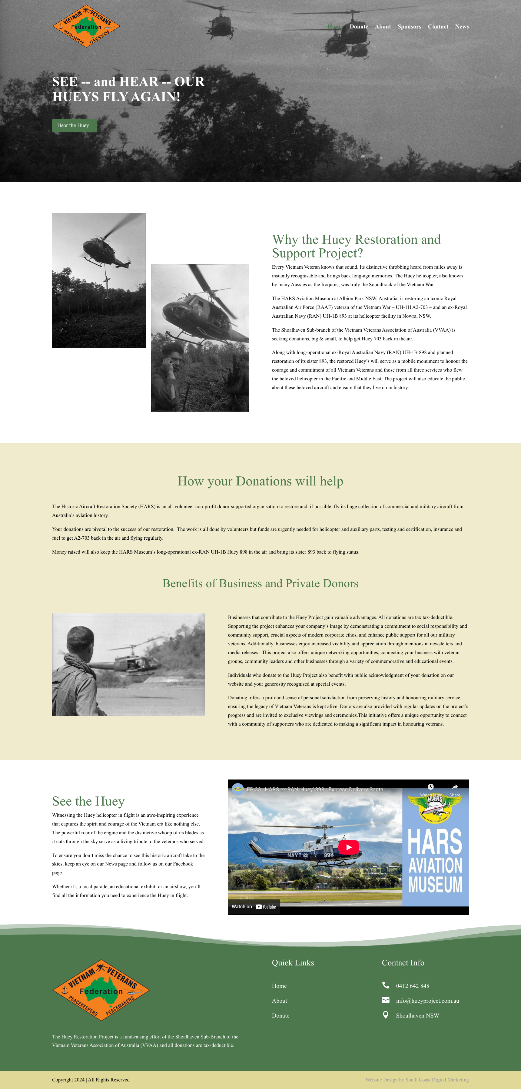 Huey Project website screenshot