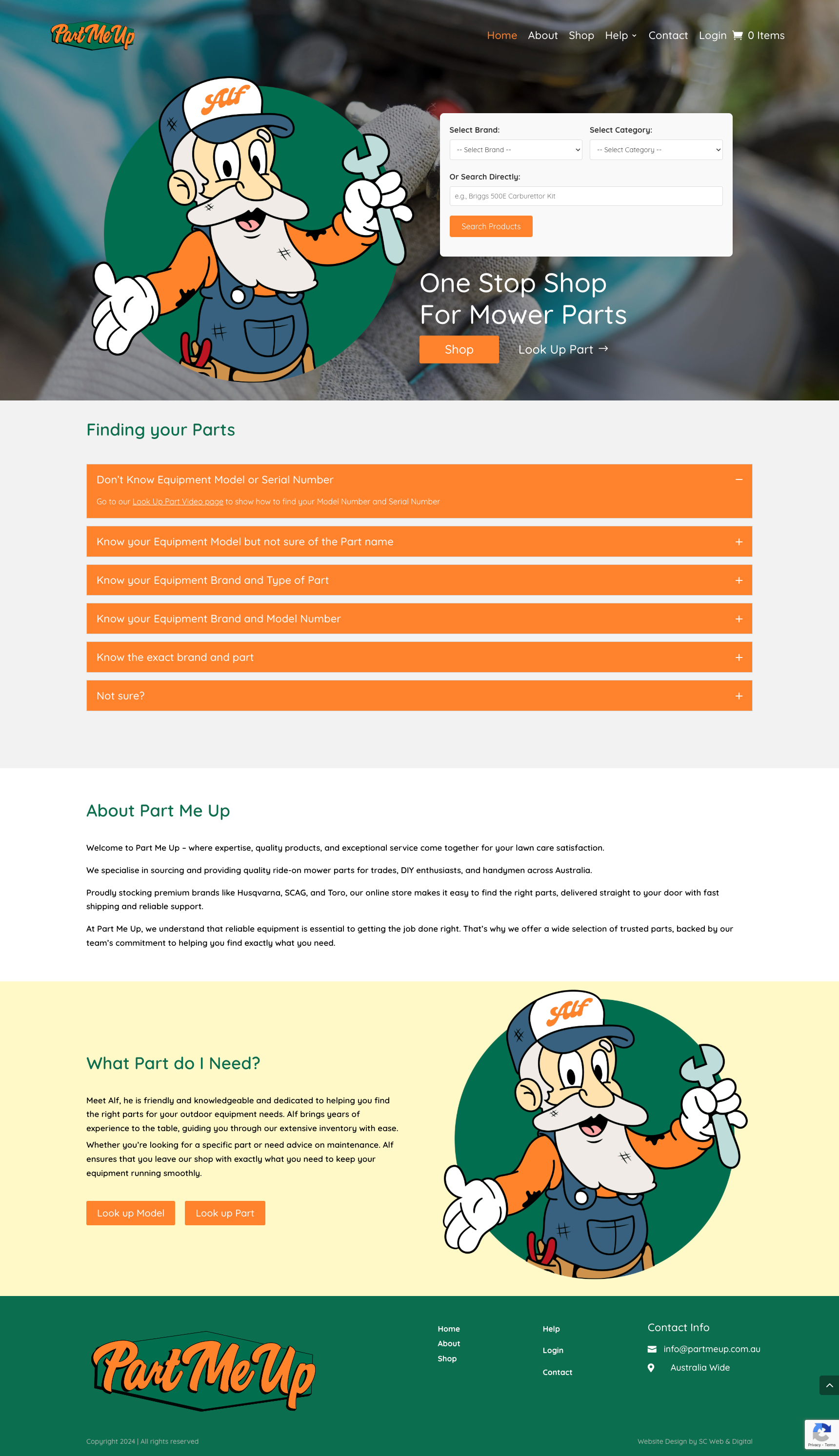 Part Me Up WooCommerce site screenshot