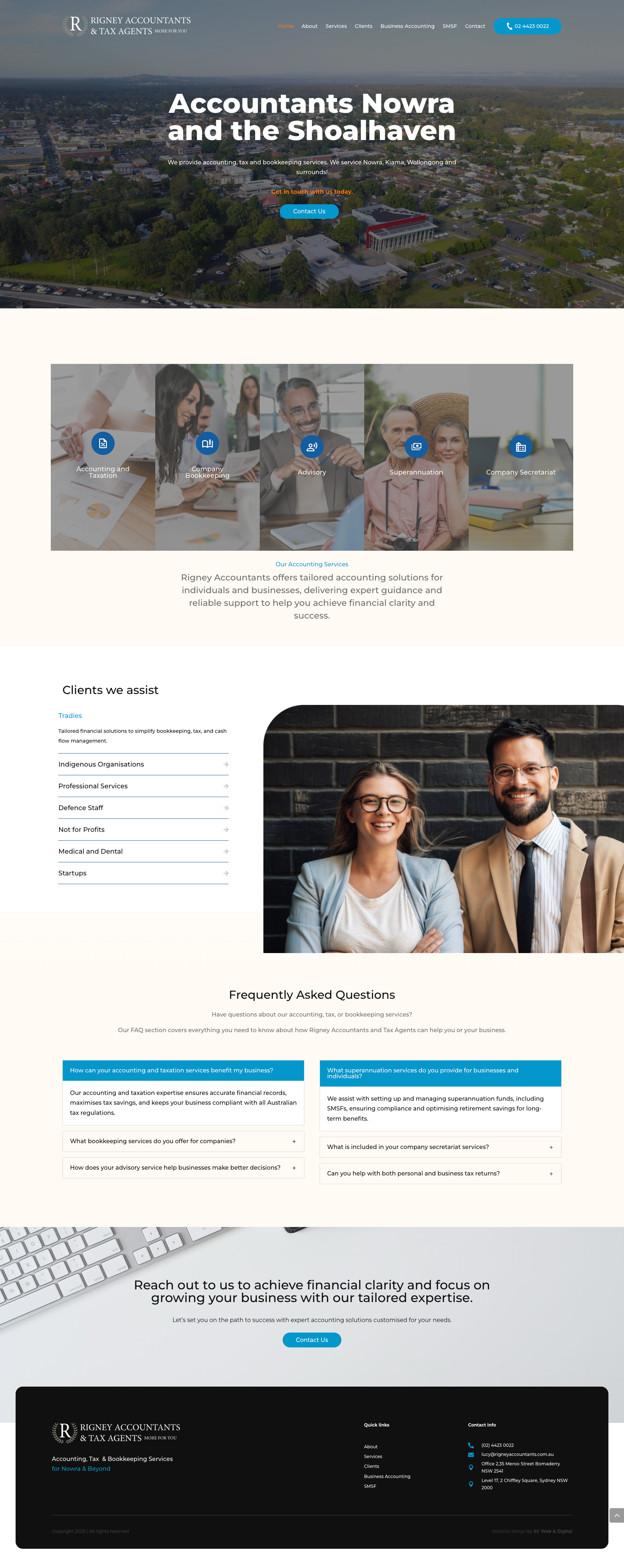 Rigney Accountants website screenshot