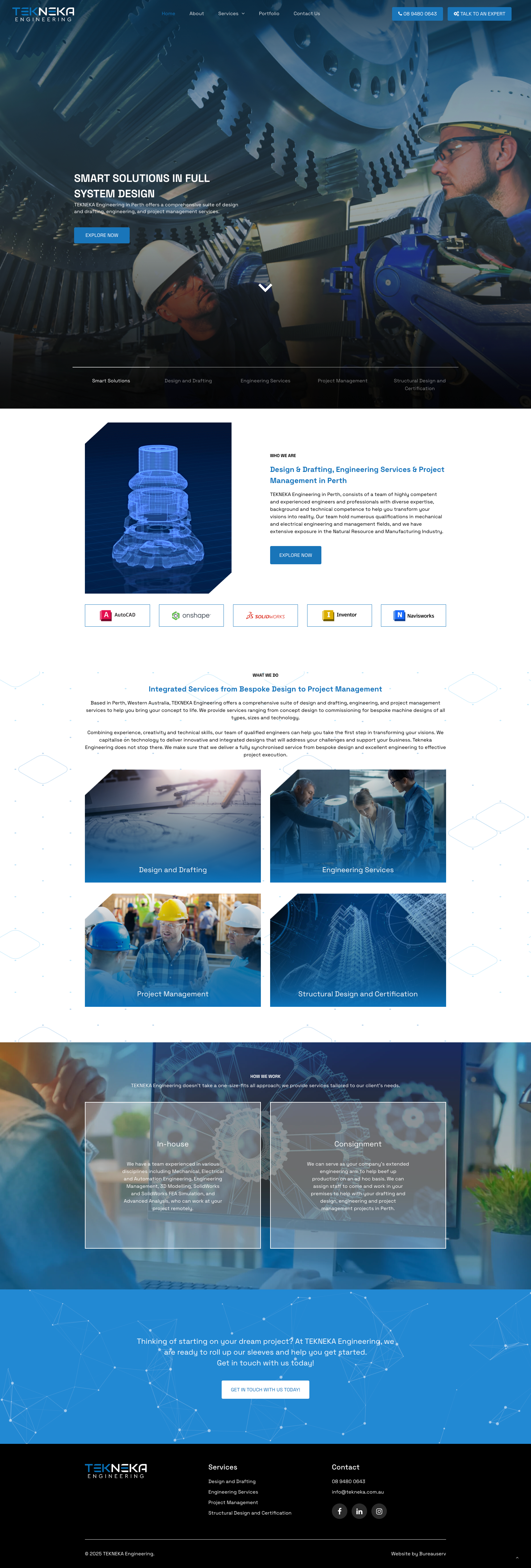 Tekneka business website screenshot